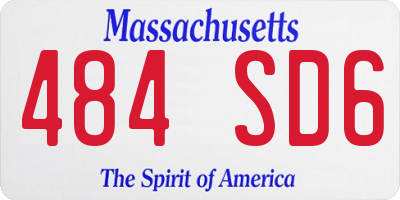 MA license plate 484SD6