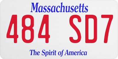 MA license plate 484SD7