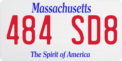 MA license plate 484SD8