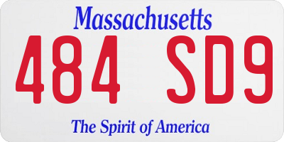 MA license plate 484SD9