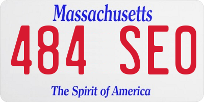 MA license plate 484SE0