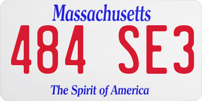 MA license plate 484SE3