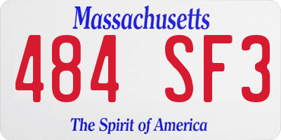 MA license plate 484SF3