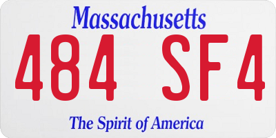 MA license plate 484SF4