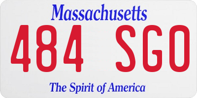 MA license plate 484SG0