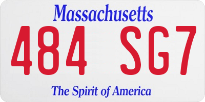 MA license plate 484SG7