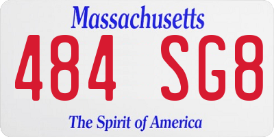 MA license plate 484SG8