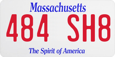 MA license plate 484SH8