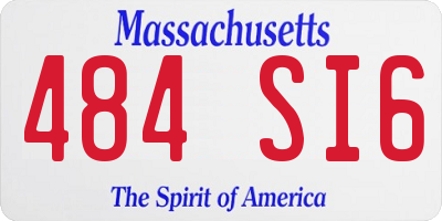 MA license plate 484SI6