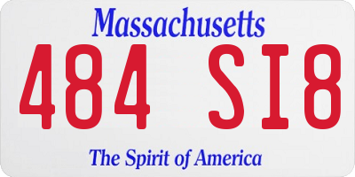 MA license plate 484SI8