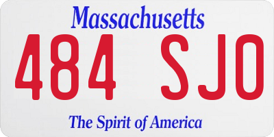 MA license plate 484SJ0