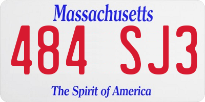 MA license plate 484SJ3
