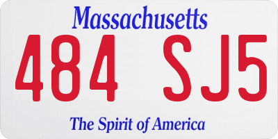 MA license plate 484SJ5