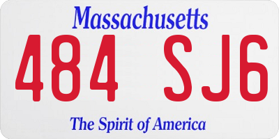 MA license plate 484SJ6