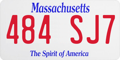 MA license plate 484SJ7