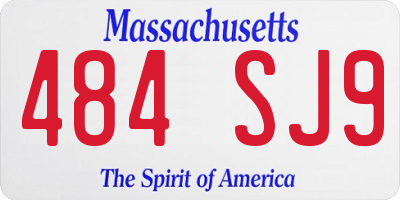 MA license plate 484SJ9