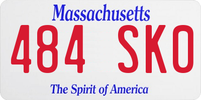 MA license plate 484SK0