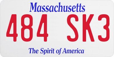 MA license plate 484SK3
