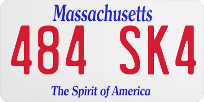 MA license plate 484SK4