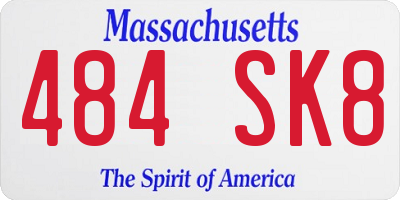 MA license plate 484SK8
