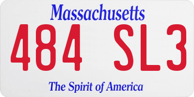 MA license plate 484SL3
