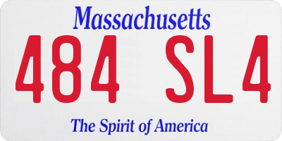 MA license plate 484SL4