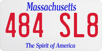 MA license plate 484SL8