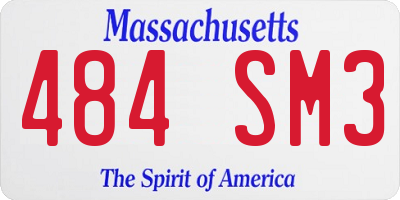 MA license plate 484SM3