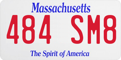 MA license plate 484SM8