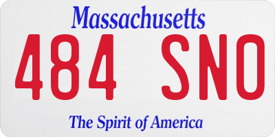 MA license plate 484SN0