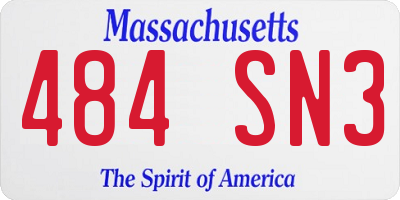 MA license plate 484SN3