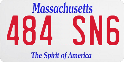 MA license plate 484SN6