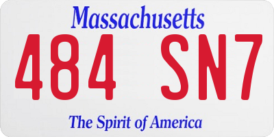 MA license plate 484SN7