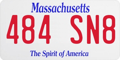 MA license plate 484SN8