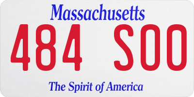 MA license plate 484SO0