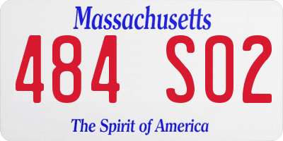 MA license plate 484SO2