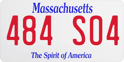 MA license plate 484SO4