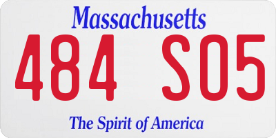 MA license plate 484SO5