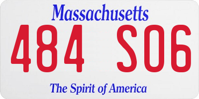 MA license plate 484SO6