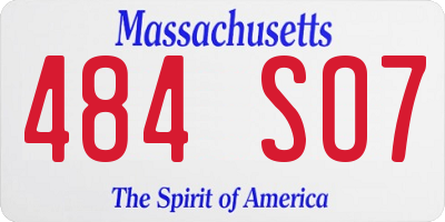 MA license plate 484SO7