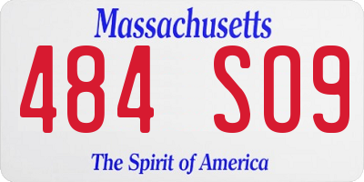 MA license plate 484SO9