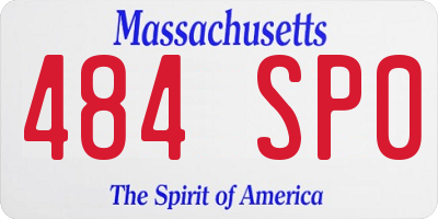MA license plate 484SP0