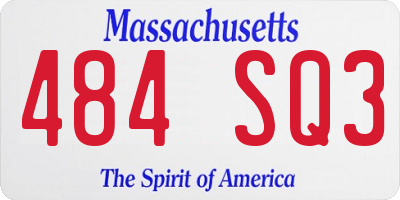 MA license plate 484SQ3