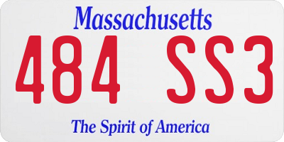 MA license plate 484SS3