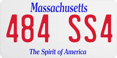 MA license plate 484SS4