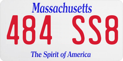 MA license plate 484SS8