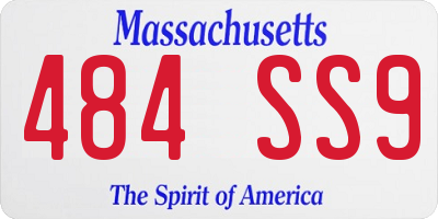 MA license plate 484SS9