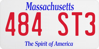 MA license plate 484ST3