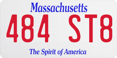 MA license plate 484ST8