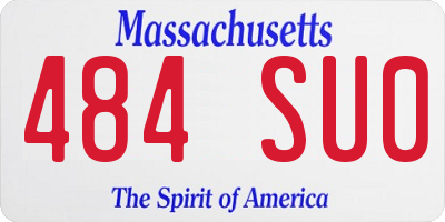 MA license plate 484SU0